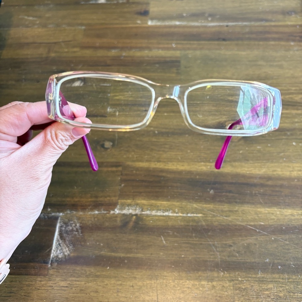 Ray-Ban Eye Glasses Clear Fram Pink Purple Reading - Picture 3 of 8